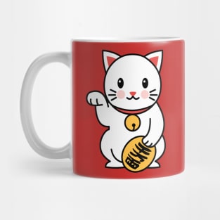 Adorable Good Luck Cat Drawing Mug